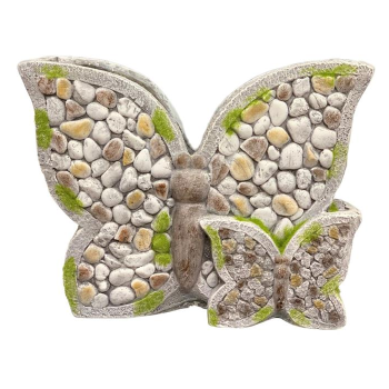 Pflanzentopf Schmetterling mit Stein-Design (31cm)